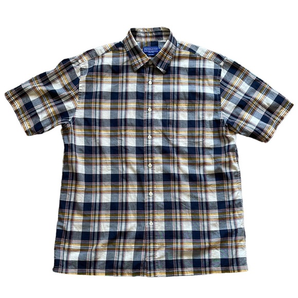 Pendleton Plaid Short Sleeve Button Up Shirt | Men's L - Picture 1 of 9